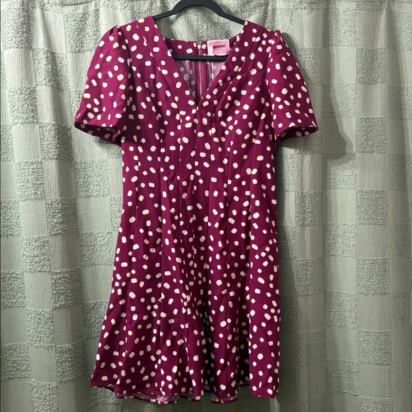 Kate Spade Magenta and Yellow Dot Dress - Picture 2 of 10